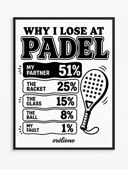 Why I Lose at Padel Poster 3:4