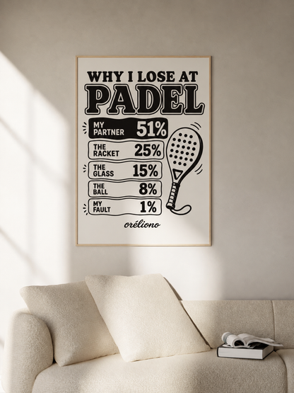 Why I Lose at Padel Poster 3:4