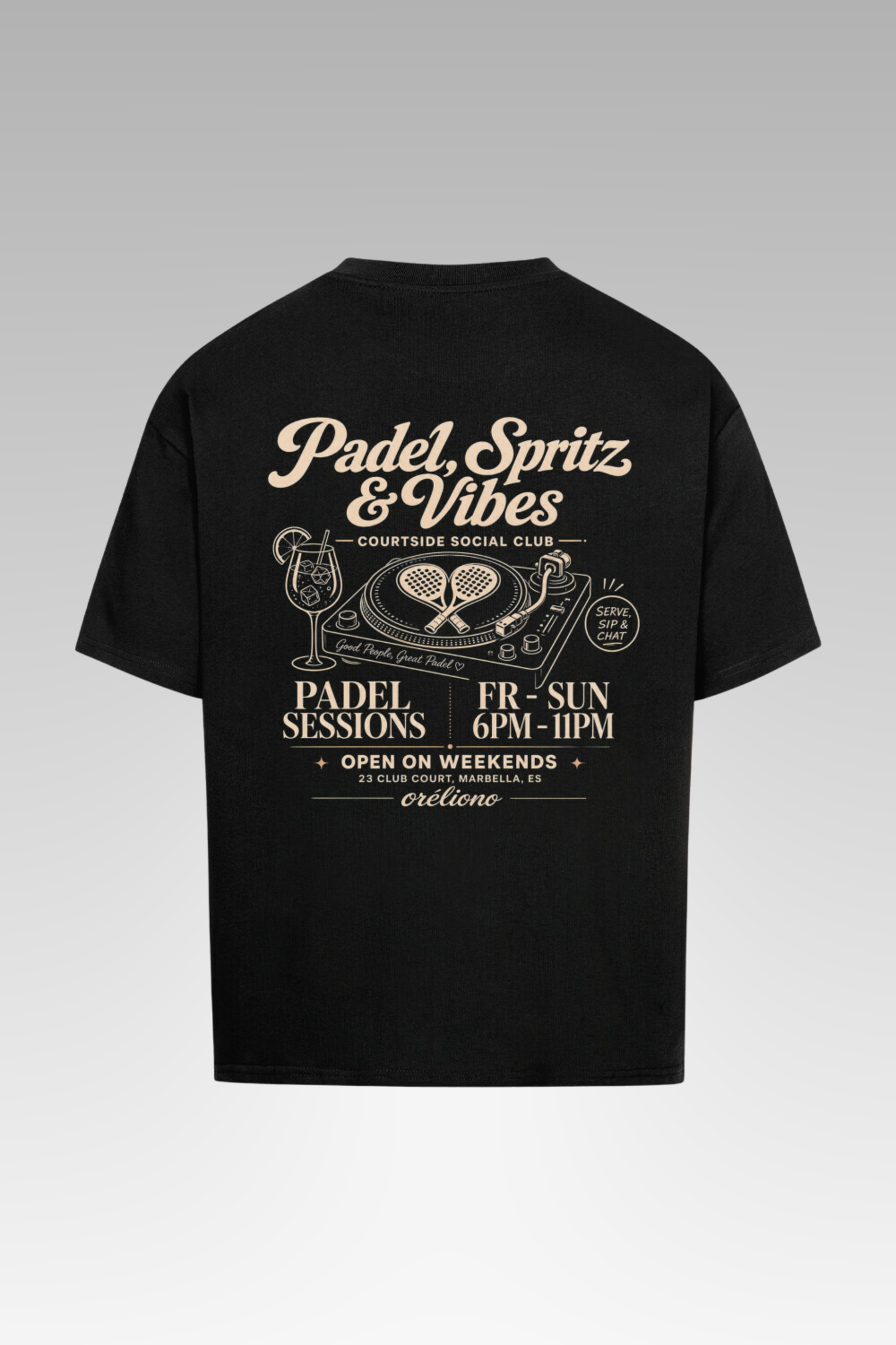 Oversize Padel, Spritz & Vibes Tee